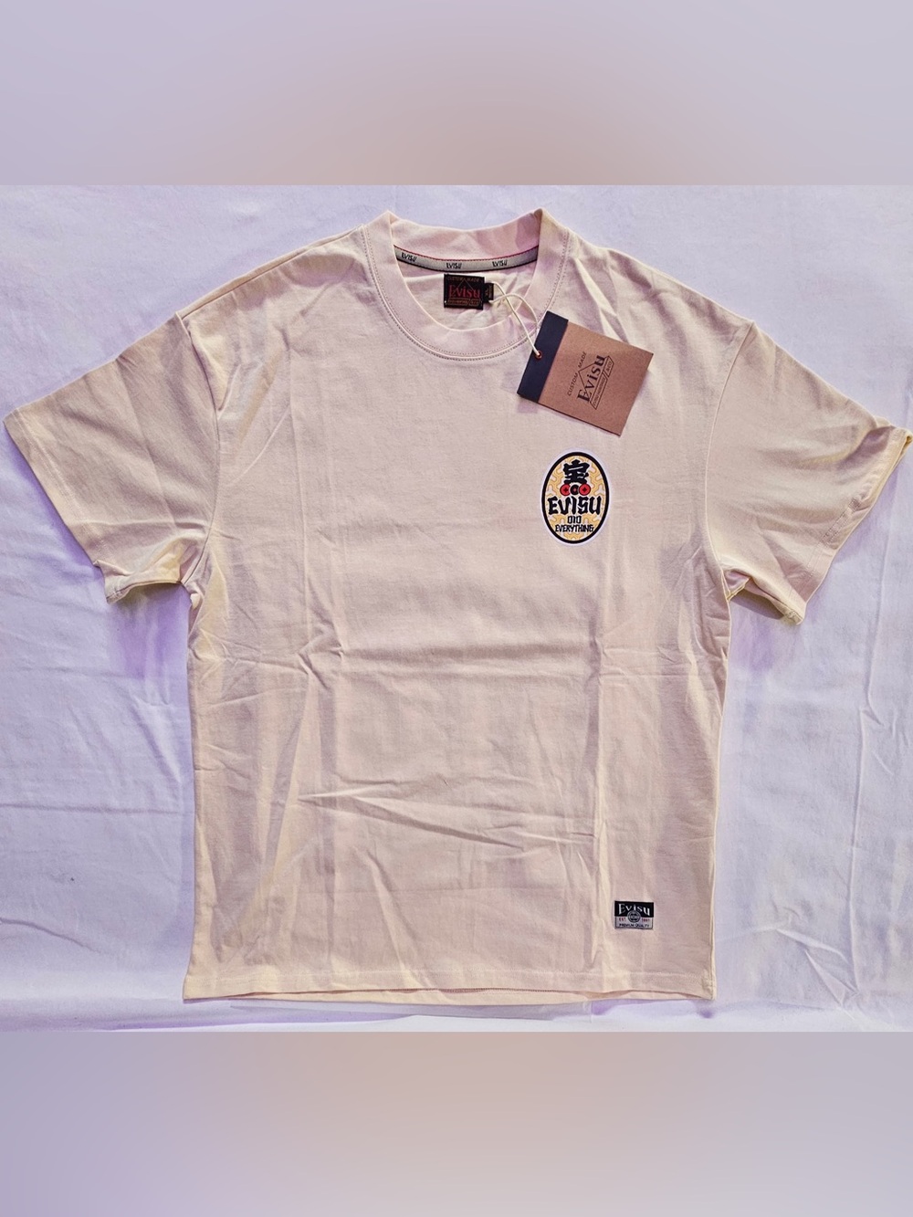 Evisu Cream Short-Sleeve Logo Tee